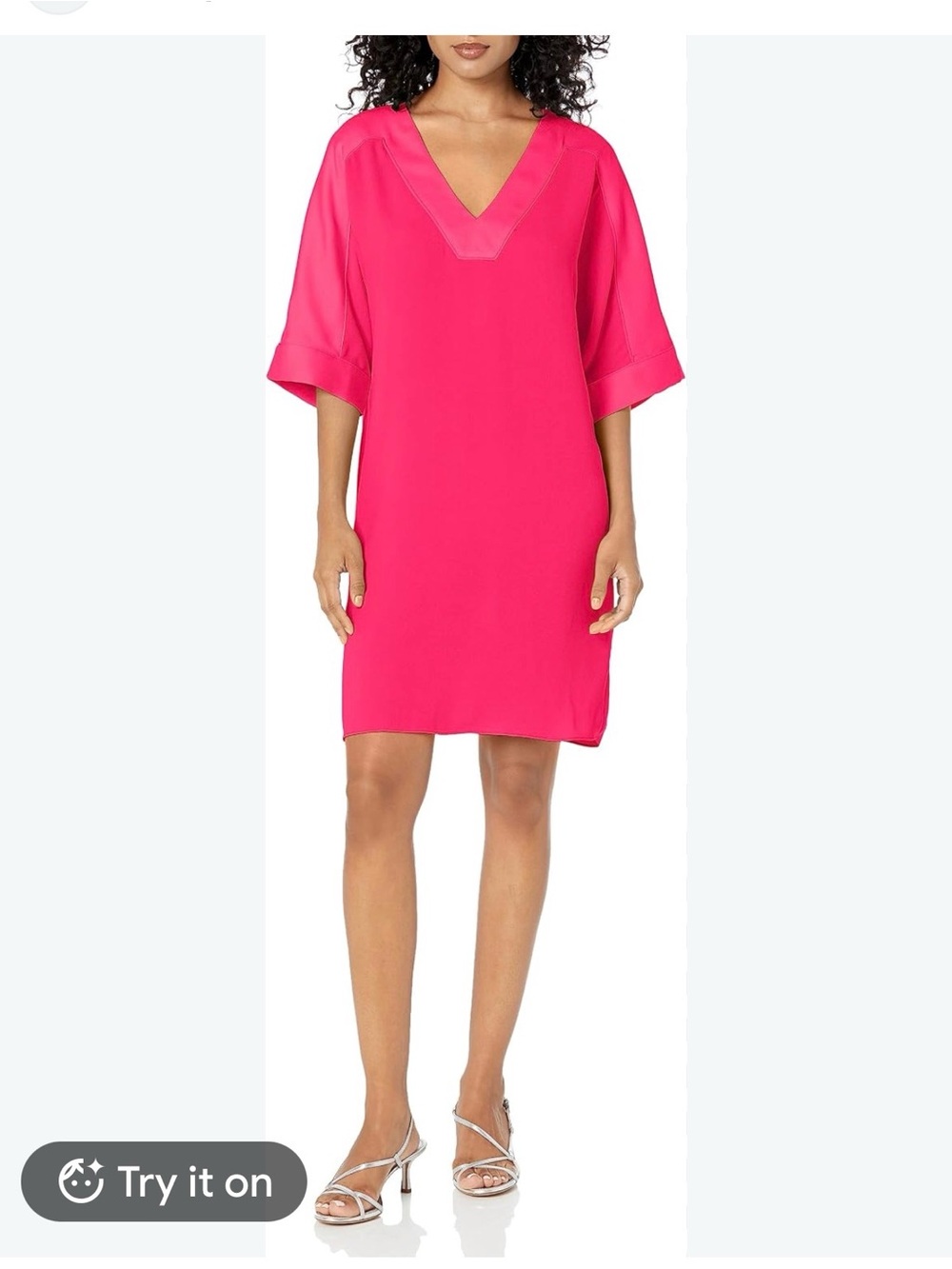 Trina Turk Women's V-Neck Dress in Hot Pink NWT